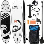 Dattdey Inflatable Stand Up Paddle Board, 10'6" ×33" × 6" Sup for All Skill Levels Inflatable Paddle Boards, Non-Slip Deck, Double Action Pump, Waterproof Bag for Youth & Adult & Kids