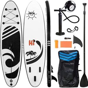 Dattdey Inflatable Stand Up Paddle Board, 10'6" ×33" × 6" Sup for All Skill Levels Inflatable Paddle Boards, Non-Slip Deck, Double Action Pump, Waterproof Bag for Youth & Adult & Kids