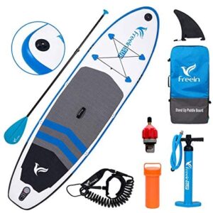 Freein All Round SUP Inflatable Stand Up Paddle Board 10’2 Long Package with Electric Pump Adapter