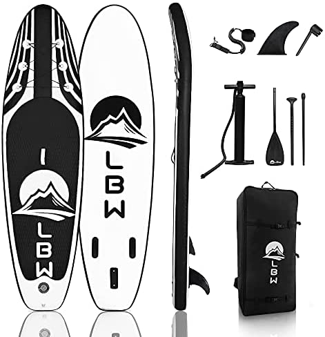 LBW Stand Up Paddle Board Inflatable - SUP Board with Adjustable Paddle,  Non Slip Deck, Backside Fins, Hand Pump, Massive Backpack - Extremely Mild  Secure Paddleboard - Paddle Board Costco