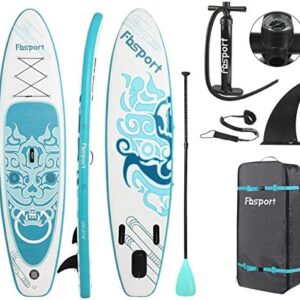FBSPORT 10.6' Premium Inflatable Stand Up Paddle Board, Yoga Baord with Durable SUP Accessories & Carry Bag | Wide Stance, Surf Control, Non-Slip Deck, Leash, Paddle and Pump for Youth & Adult