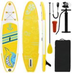 Ihomepark Sup Paddle Board, Double Layer Side Thickened Inflatable Standing Anti-Skid Paddle Board, Suitable for Paddling Fishing Surfing Yoga on The Water