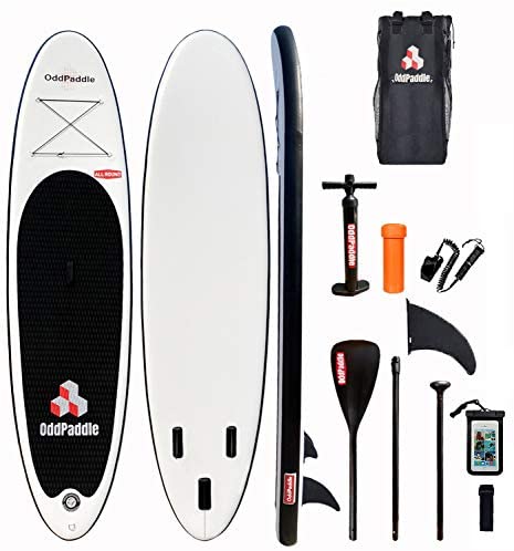 OddPaddle Inflatable Stand Up Paddle Board W Free Premium SUP Accessories &,Backpack, Non-Slip Deck. Bonus Waterproof Bag, Paddle and Hand Pump,Leash