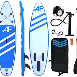 ALIFUN Inflatable Stand Up Paddle Board 10ft Sup Skill Sport with Non-Slip Deck Surf Board Blue 6 Inches Thickness Blue