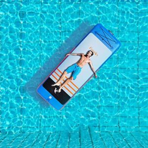 Freein 8'2''Air Floor Inflatable Floating Yoga Mat Tumbling for Gymnastics Inflatable Stand Up Paddle Board Blue Fit Mat